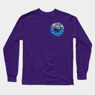 Sea whale mosaic (Pocket size) Long Sleeve T-Shirt